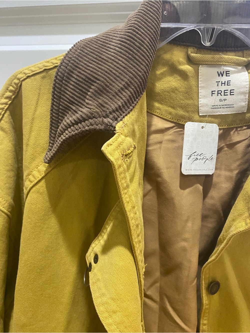 We The Free Yellow barn Jacket with Brown Corduroy Collar - Picture 2 of 6